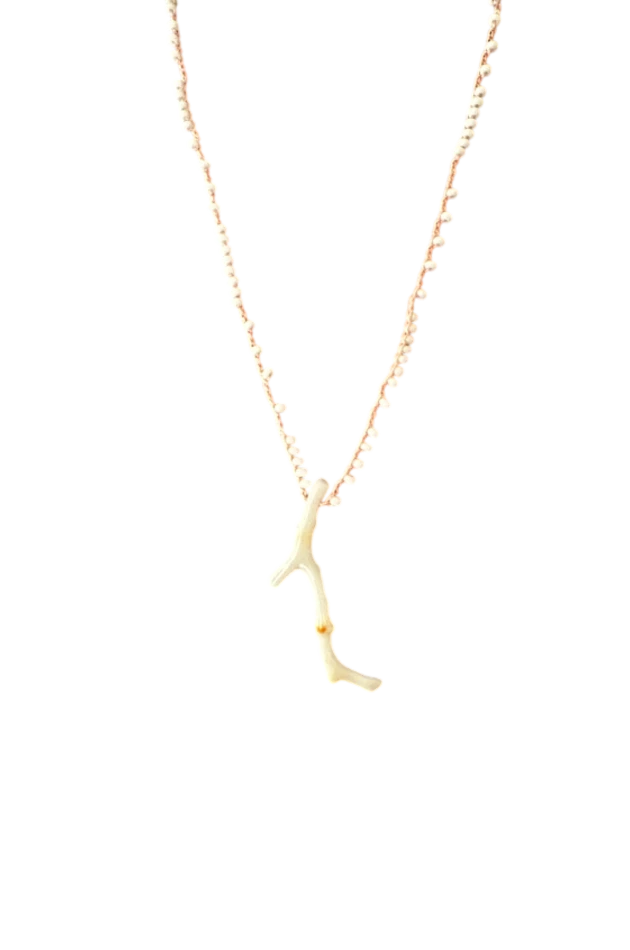 Collana con corallo rosa grande